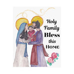 Holy Family Bless This Home Satin Poster | Spiritual Wall Art, Religious Decor, Christian Gift, Home Blessing, Faith-Inspired Decoration