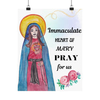 Immaculate Heart of Mary Bless This Home Satin Poster | Spiritual Wall Art, Religious Decor, Christian Gift, Home Blessing, Faith-Inspired Decoration