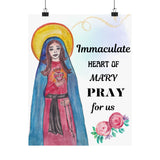 Immaculate Heart of Mary Bless This Home Satin Poster | Spiritual Wall Art, Religious Decor, Christian Gift, Home Blessing, Faith-Inspired Decoration