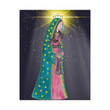 Our Lady of Guadalupe (Night Sky) Bless This Home Satin Poster | Spiritual Wall Art, Religious Decor, Christian Gift, Home Blessing, Faith-Inspired Decoration