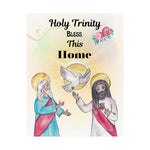 Holy Trinity Bless This Home Satin Poster | Spiritual Wall Art, Religious Decor, Christian Gift, Home Blessing, Faith-Inspired Decoration