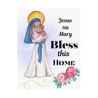 Jesus and Mary Bless This Home Satin Poster | Spiritual Wall Art, Religious Decor, Christian Gift, Home Blessing, Faith-Inspired Decoration