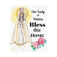 Our Lady of Fatima Bless This Home Satin Poster | Spiritual Wall Art, Religious Decor, Christian Gift, Home Blessing, Faith-Inspired Decoration