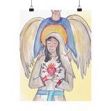 Our Lady of Sorrows Bless This Home Satin Poster | Spiritual Wall Art, Religious Decor, Christian Gift, Home Blessing, Faith-Inspired Decoration
