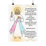 Divine Mercy 3 o' Clock Prayer Satin Poster | Spiritual Wall Art, Religious Decor, Christian Gift, Home Blessing, Faith-Inspired Decoration