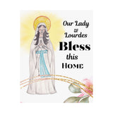 Our Lady of Lourdes Bless This Home Satin Poster | Spiritual Wall Art, Religious Decor, Christian Gift, Home Blessing, Faith-Inspired Decoration