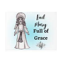 Hail Mary, Catholic Baby Nursery Decor Wall Art for Baby Room Watercolor Print