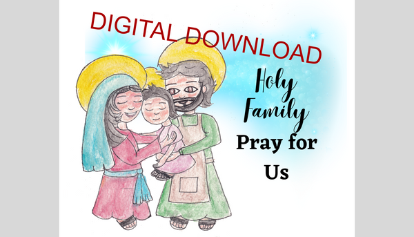 INSTANT DOWNLOAD Holy Family Art, Holy Family Wall Art Print, Catholic Nursery, Catholic Nursery Art - 8x10 Print