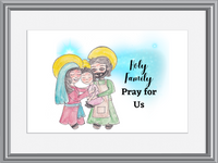 Holy Family Catholic Baby Nursey Decor Wall Art for Baby Room Watercolor Print
