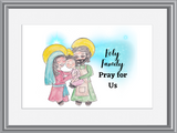 Holy Family Catholic Baby Nursey Decor Wall Art for Baby Room Watercolor Print