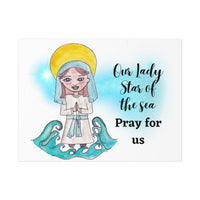 Stella Maris Star of Sea-Catholic Baby Nursery Decor Wall Art for Baby Room Watercolor Print